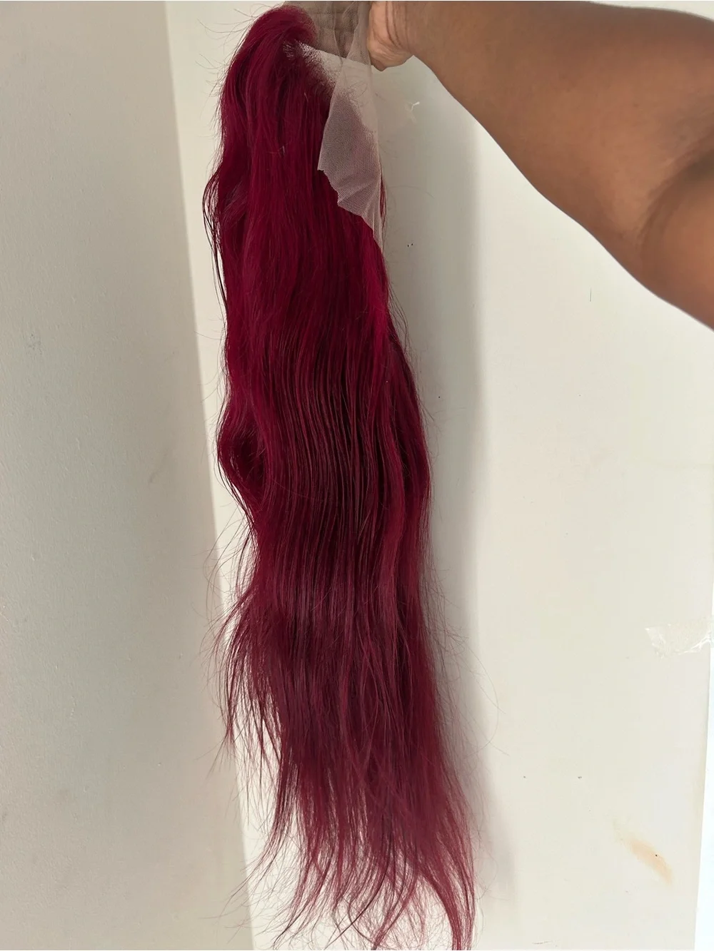 Burgundy Wig Human Hair 13x6 HD Lace Front Straight Wig 180 Density 28inch